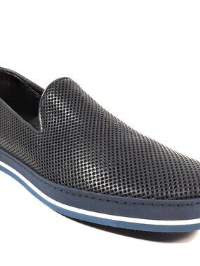 BALDININI 🇮🇹 MEN'S NAVY BLUE SOFT LEATHER COMFORT SUMMER FLAT LOAFERS